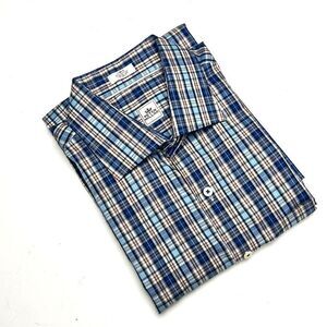 PETER MILLAR Cotton Tartan Plaid Casual Button Down Shirt Long Sleeves size L